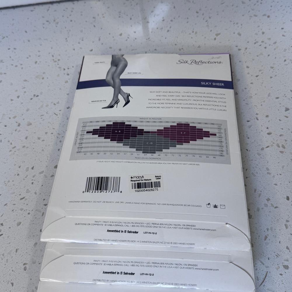 Hanes Silk Reflections 5pk Silky‎ Sheer Pantyhose Town Taupe Size CD Style 716 - Picture 6 of 7